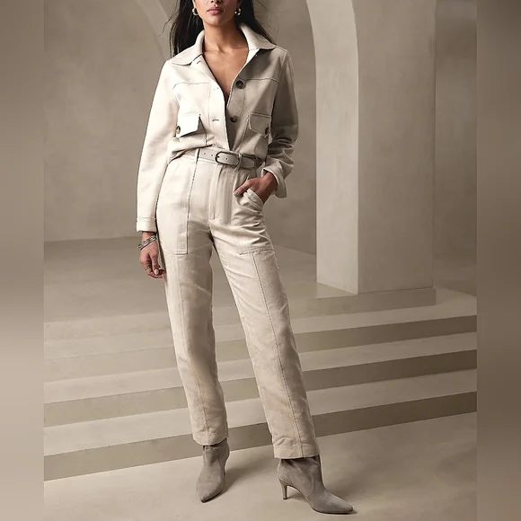 NWT BANANA REPUBLIC | Vegan Suede Pants - Picture 1 of 5